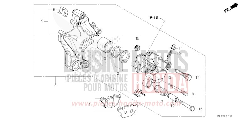 HINTERRAD-BREMSSATTEL von CMX 1100 "Rebel" IRIDIUM GRAY METALLIC (NHC65) von 2023